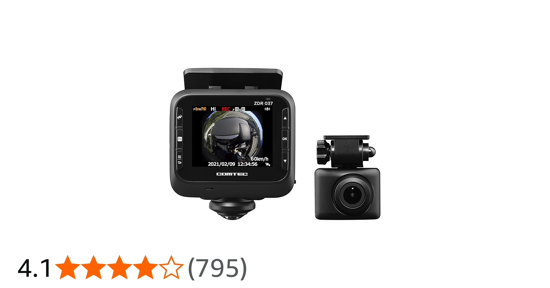 Amazon | コムテック 車用 ドライブレコーダー 360度全方位+リヤカメラ