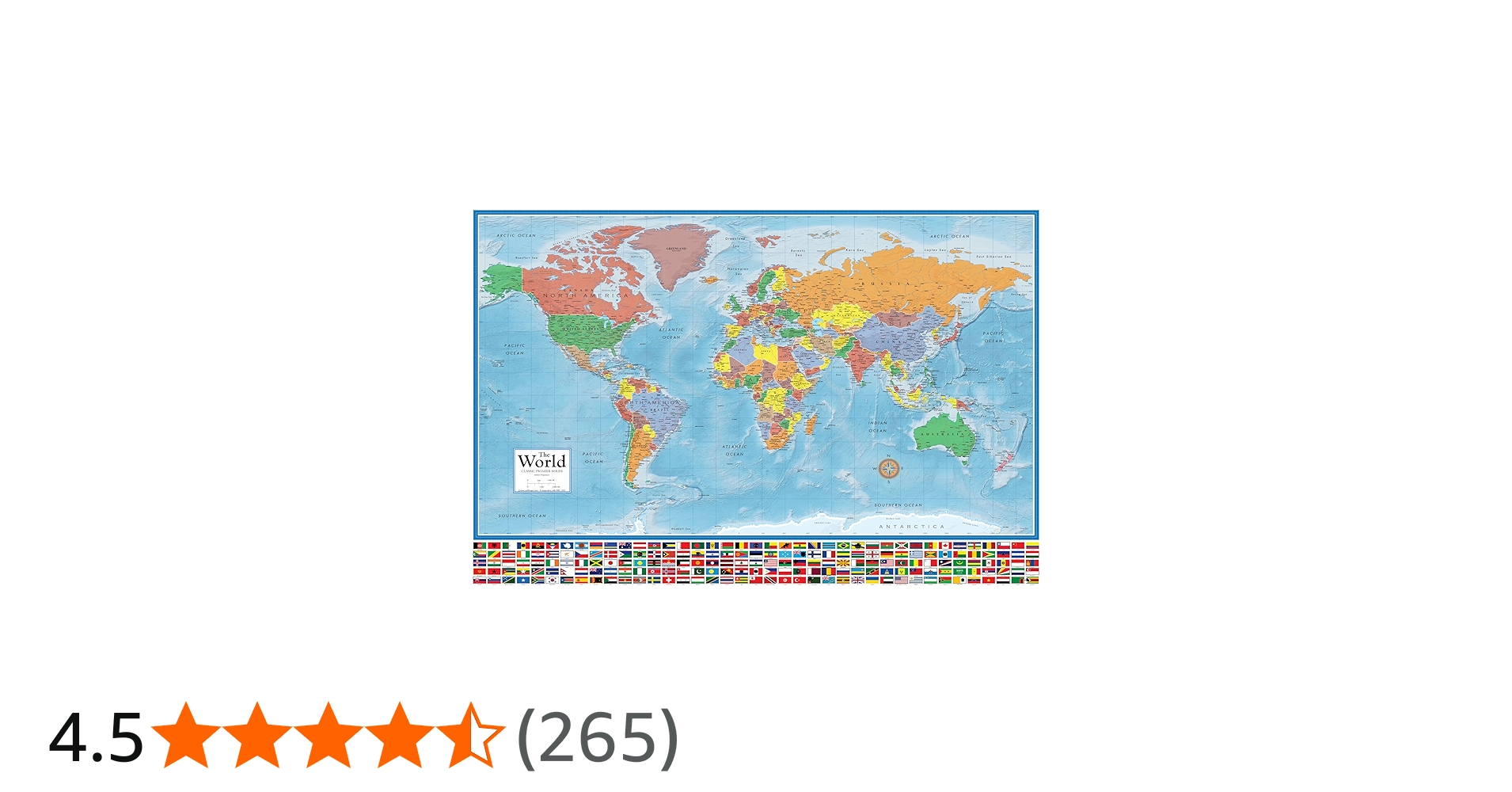 Amazon | 48x78 大判 世界地図 掛地図 クラシック エリート | 地図