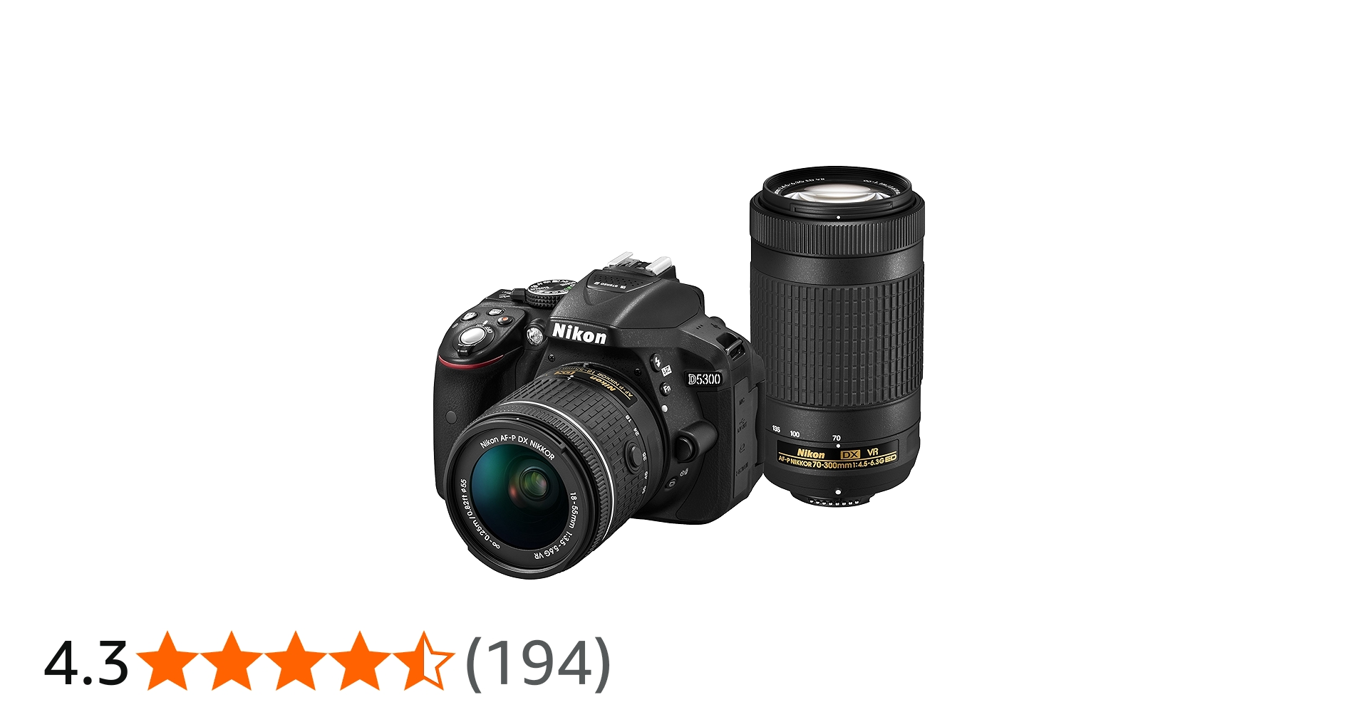 Amazon.co.jp: Nikon D5300 AF-P DSLR Camera Double Zoom Kit, Black