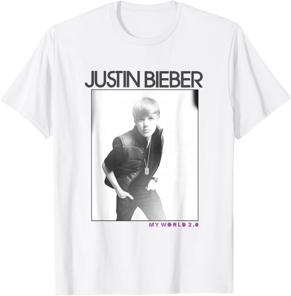 Amazon.com: Justin Bieber Official My World 2.0 Photo T-Shirt
