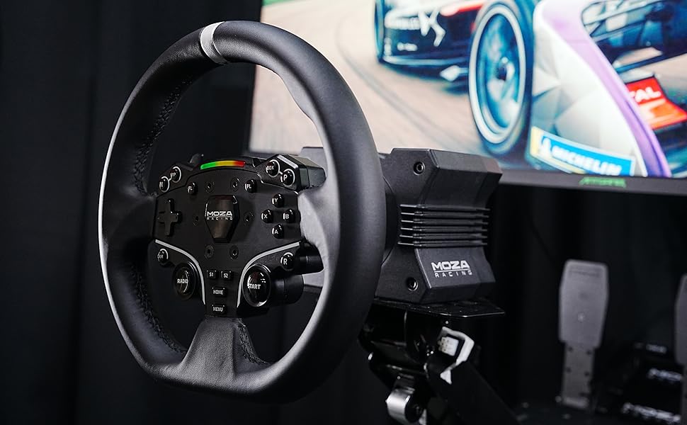 Amazon.com: MOZA R5 Wheel and Pedals Kit Racing Simulator 5.5Nm