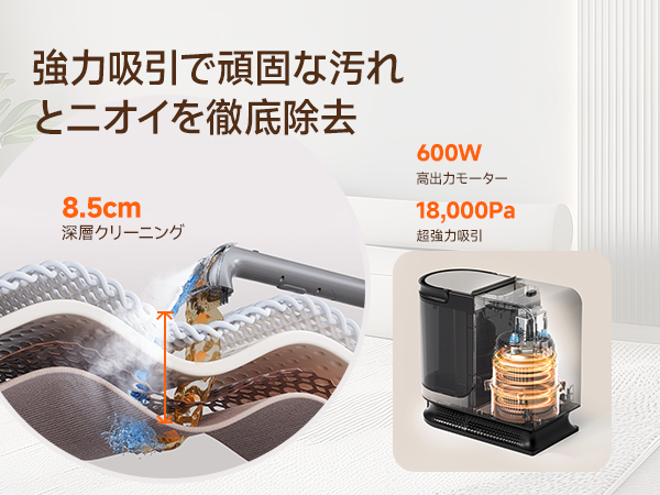 Amazon | 【100℃蒸気噴射×18000Pa超強吸引力×60℃加熱お湯】 uwant