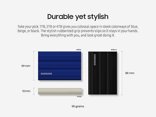 Amazon.com: Samsung T7 Shield 4TB Portable SSD - 1050MB/s, Rugged