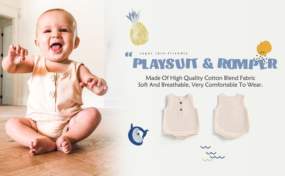 Amazon.com: Baby Boy Girl Sleeveless Bubble Romper Solid Color