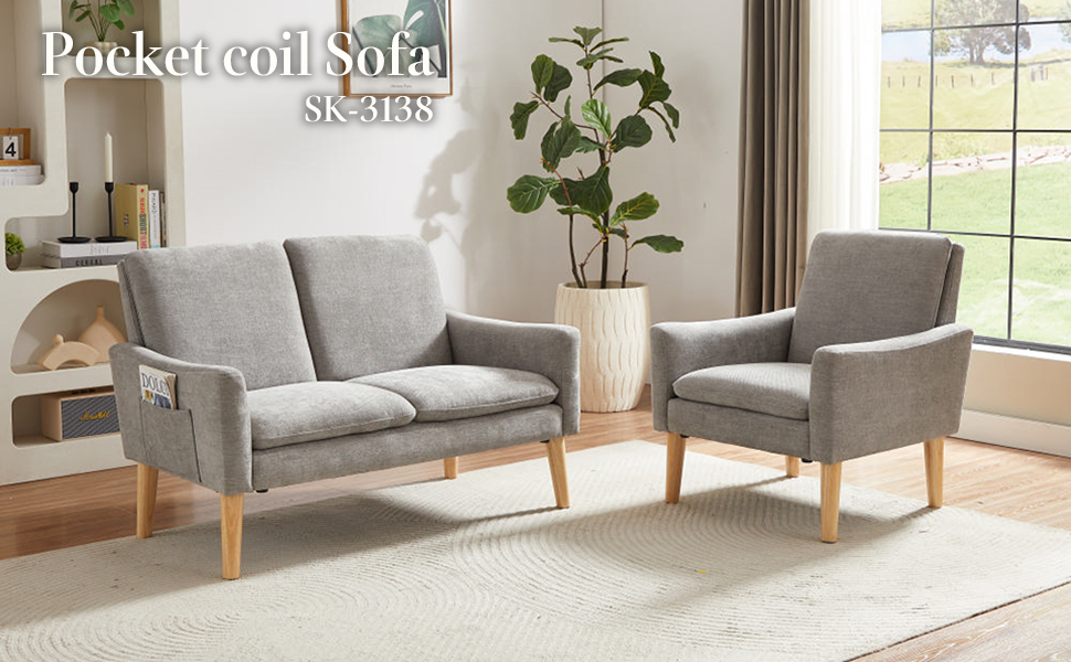 Amazon｜【URBAN】マイクロ ポケットコイル ソファ 収納ポケット付き 2