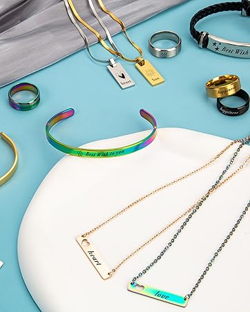 Amazon.com: Csyidio 105 PCS Laser Engraving Materials, Jewelry