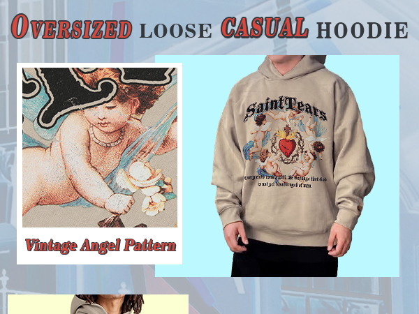 Arnodefrance Men Vintage Washed Graphic Hoodies Printing Graffiti