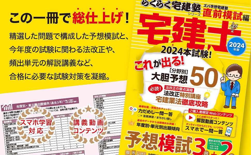 2024年版 宅建士 ズバ予想宅建塾 直前模試編 (らくらく宅建塾シリーズ