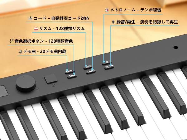 Amazon.co.jp: Longeye ロンアイ 電子ピアノ 88鍵盤 【折り畳み式 FOLD