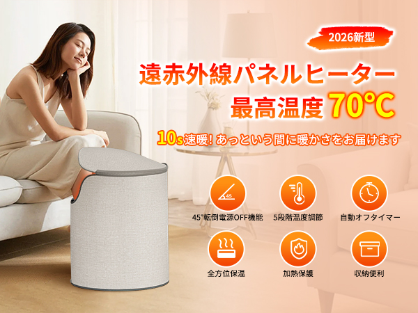 Amazon | パネルヒーター 足元【540°全方位発熱&2026新登場】デスク