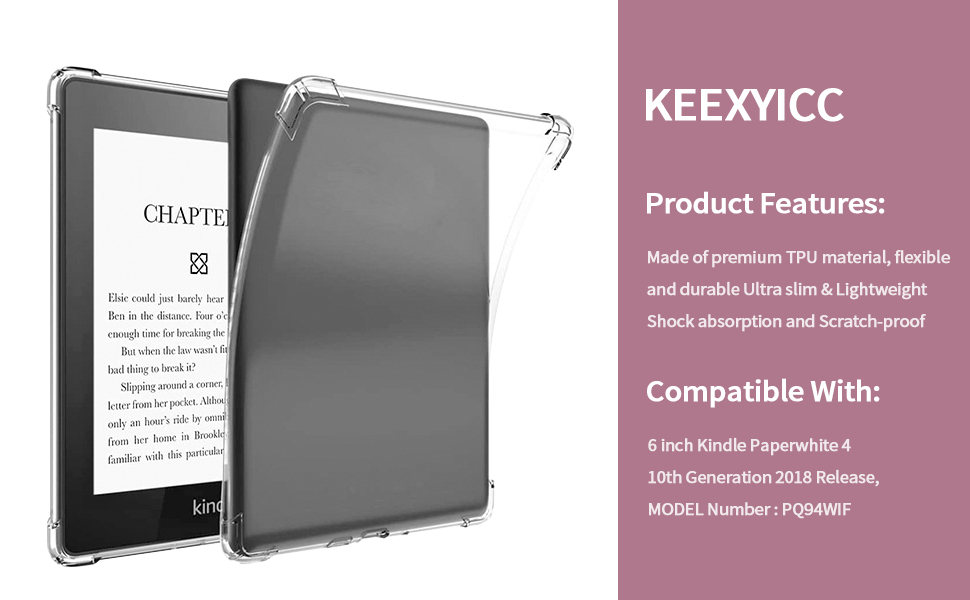 Amazon.com: KEEXYICC Clear Case Fit for Kindle Paperwhite (10th