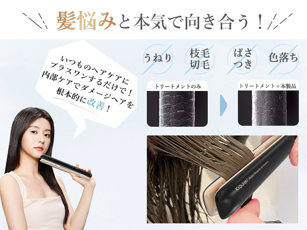 Amazon | Kiboer 超音波トリートメント ヘアアイロン 美髪ケア 髪質