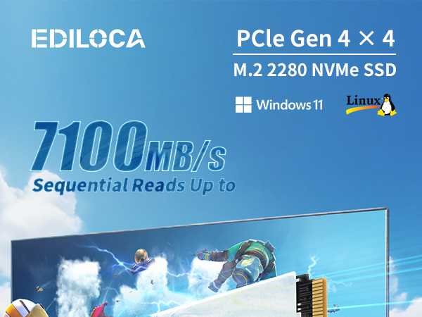 Amazon.com: Ediloca EN880E M.2 SSD 2TB NVMe SSD M2 2280 PCIe Gen