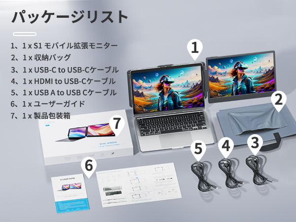 Amazon.co.jp: Laptomo S1 デュアルモニター 14インチ IPS ポータブル
