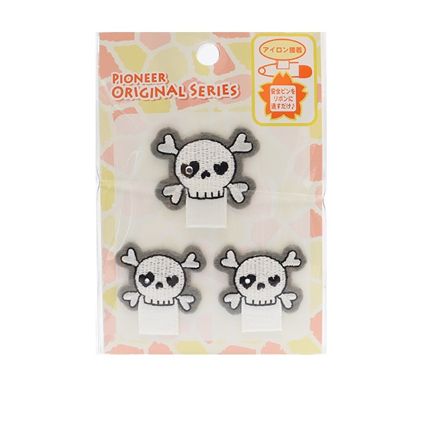 ワッペン 『名札付けアップリケ ドクロ GA567 56716』 PIONEER