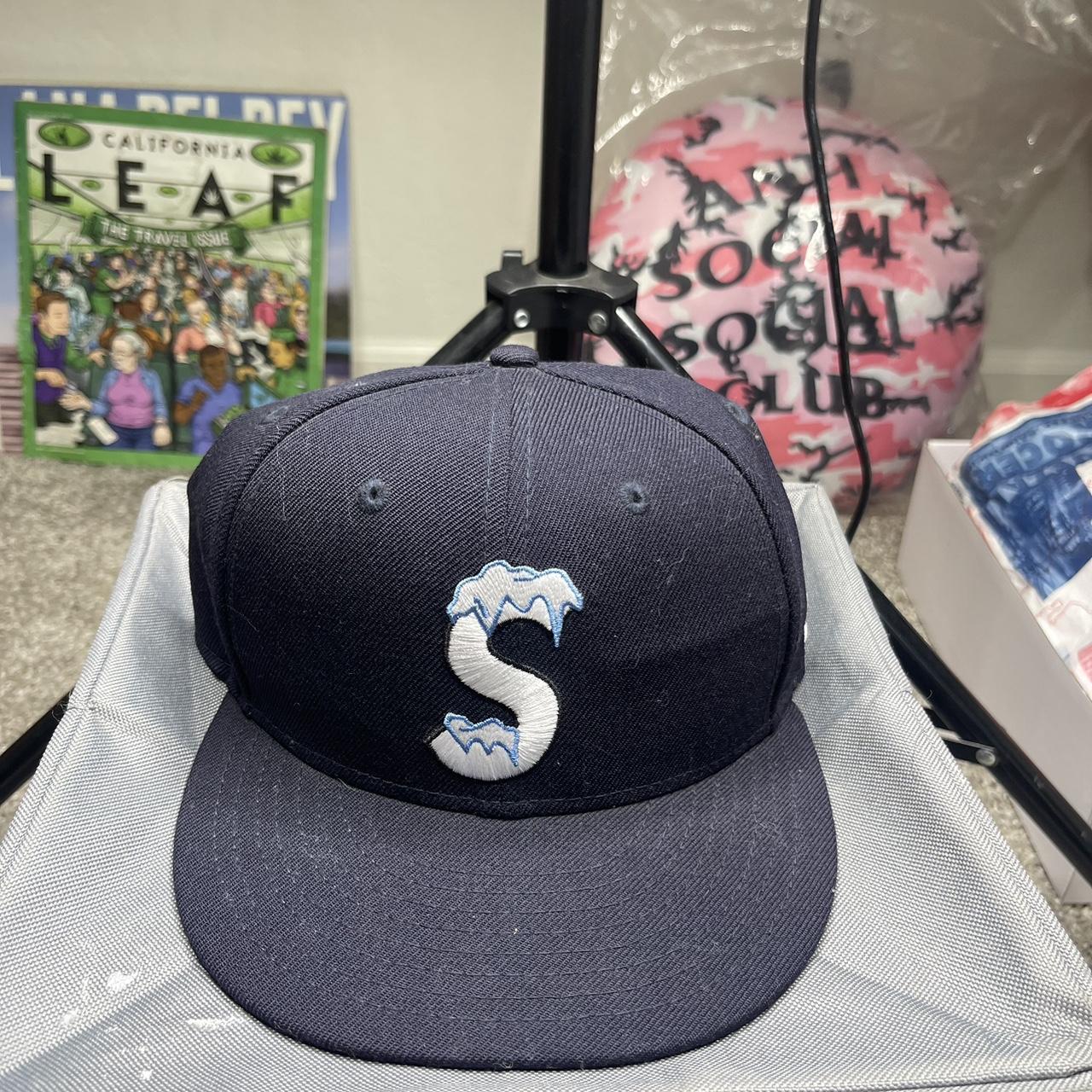 Supreme x new era S logo fitted hat SIZE 7 1/8 or | Depop