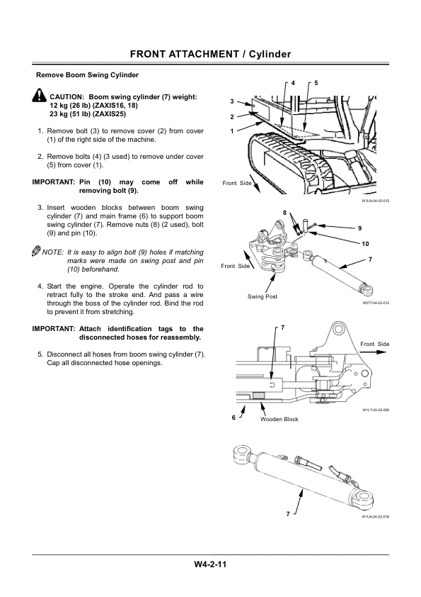 Hitachi ZX16, ZX18, ZX25 Mini Excavator Workshop Repair Manual