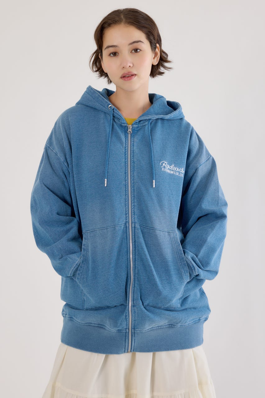 RODEO CROWNS WIDE BOWL | インディゴ裏毛ビッグジップパーカー