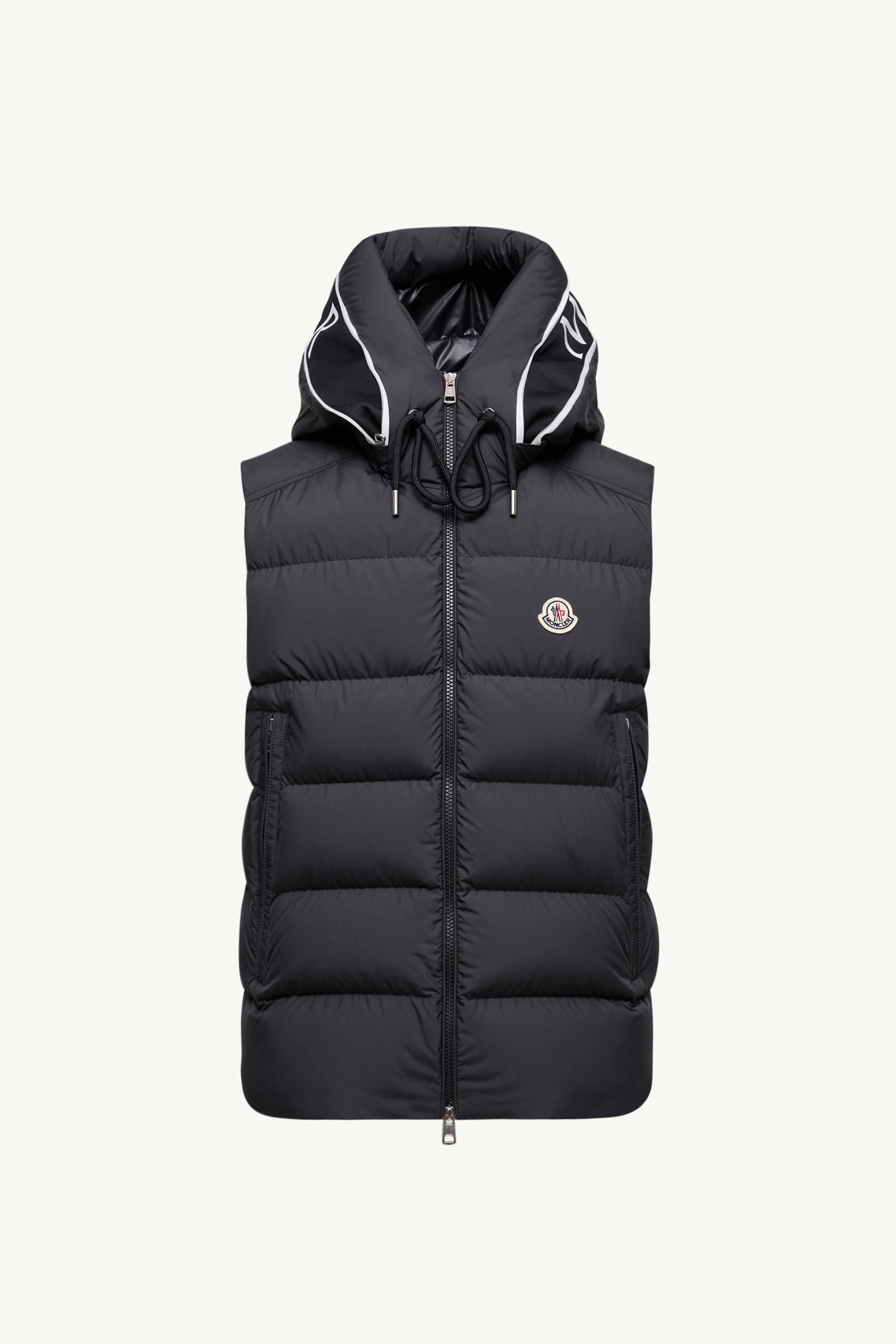 Black Cardamine Hooded Down Vest - Vests for Men | Moncler US