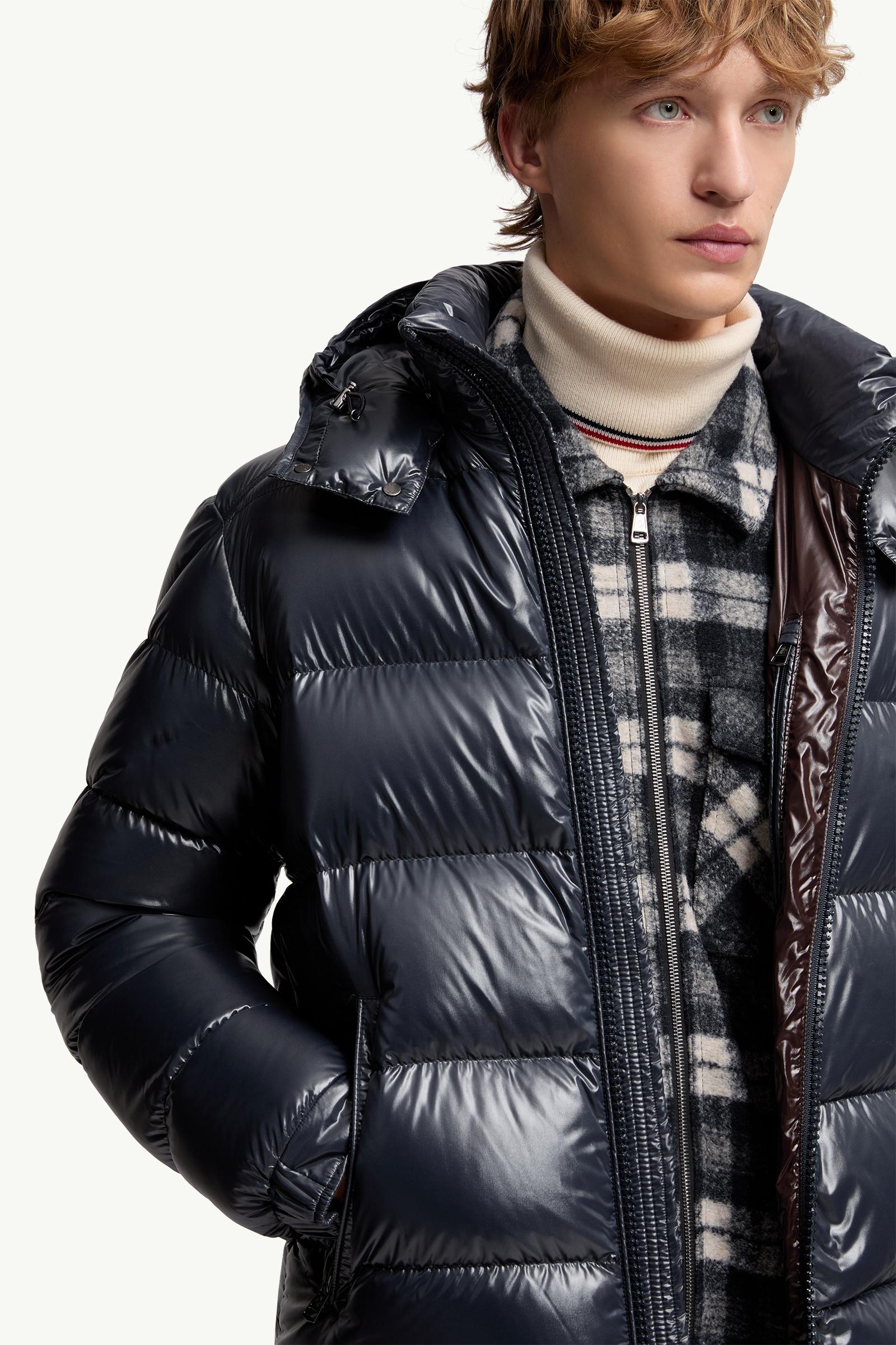 Navy Blue Moncler Maya Hooded Short Down Jacket - Short Down