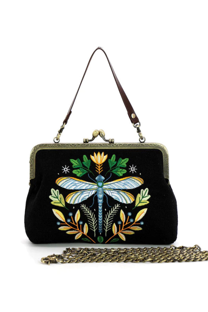 Black Dragonfly Kisslock Bag – Modern Millie