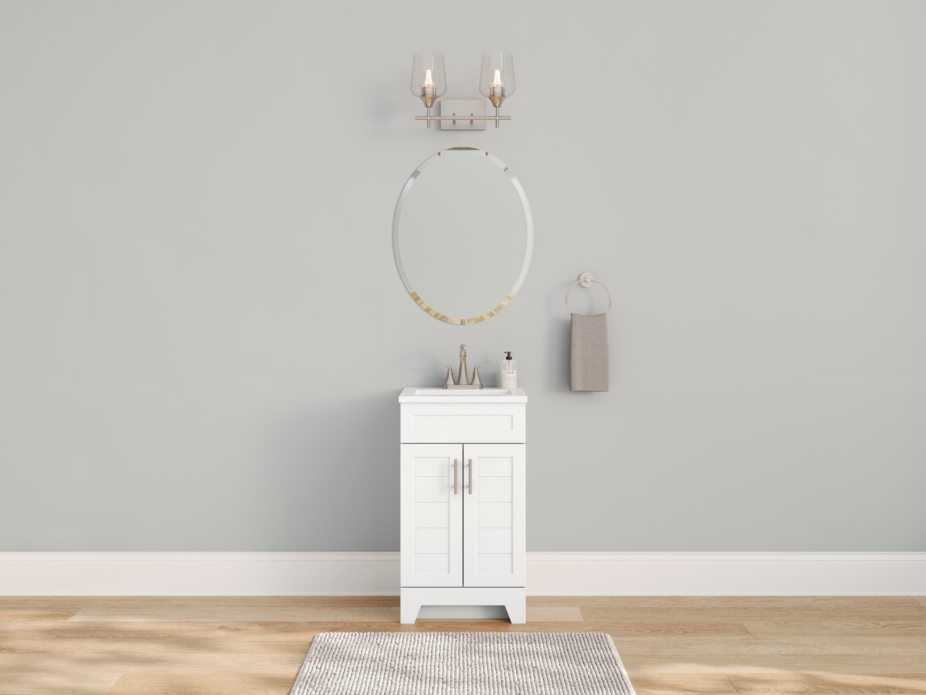 Style Selections Kirkman 18-in True White Single Sink Bathroom