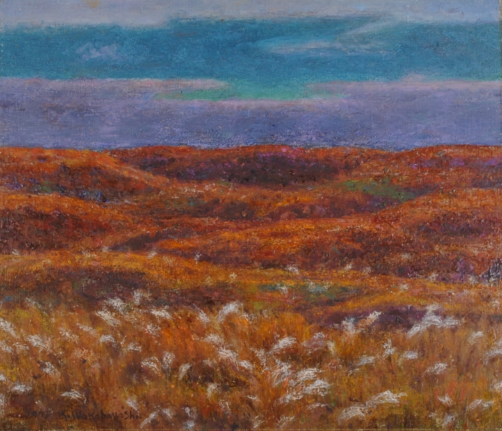 油絵の絵画で若林景光が描いた大分の風景画の油絵「九重高原」を通販で販売