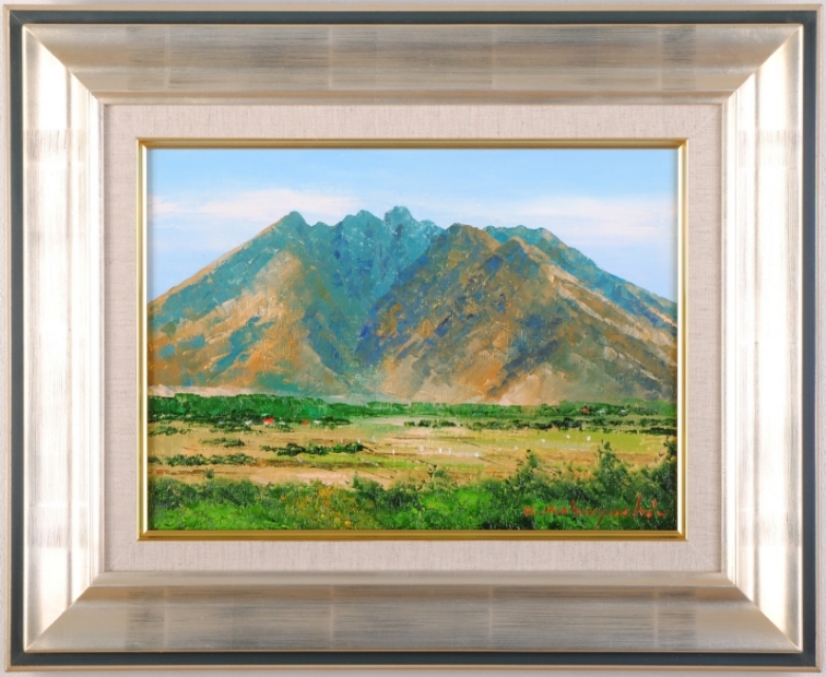 油絵の絵画で小林幸三が描いた阿蘇の絵の油絵「根子岳」を購入
