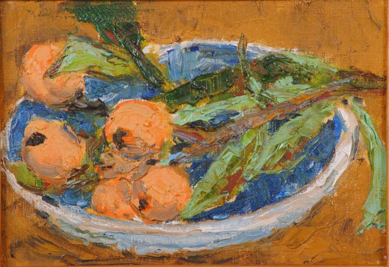 油絵の絵画で田代順七が描いた静物画の油絵「びわ」をご購入