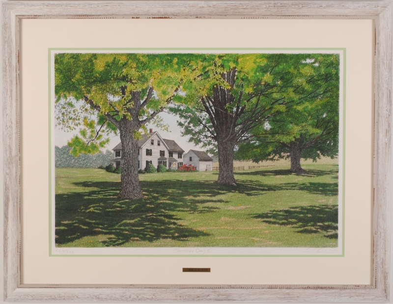 銅版画でキャロル・コレットが制作した風景画の絵「サマーデイ・2」を