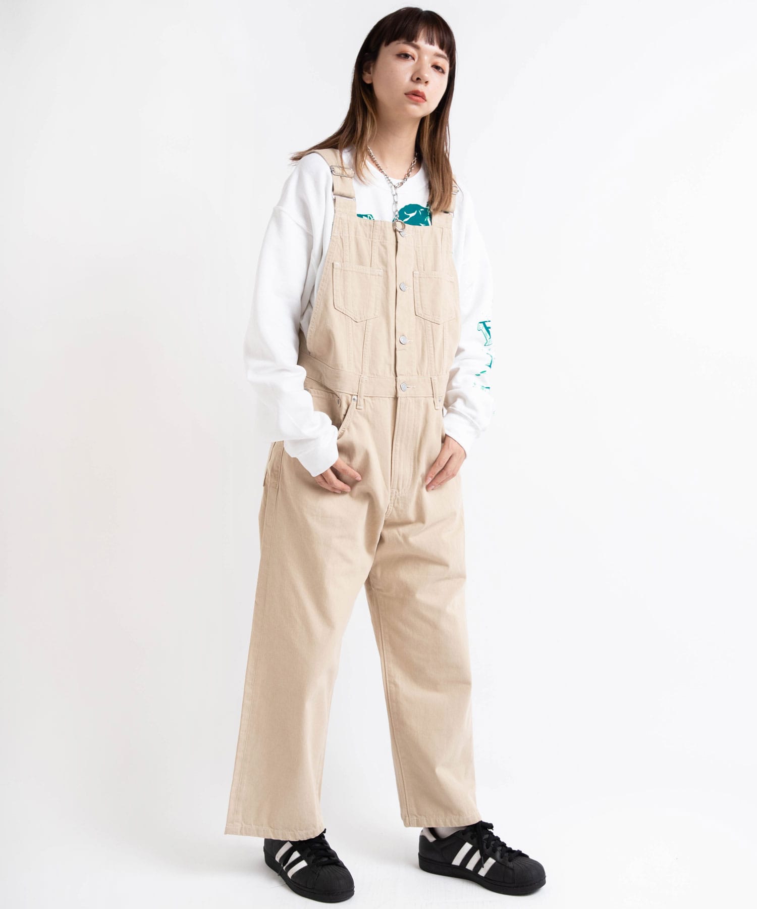 O0666 セットアップオーバーオール(M ベージュ): オールインワン - RNA