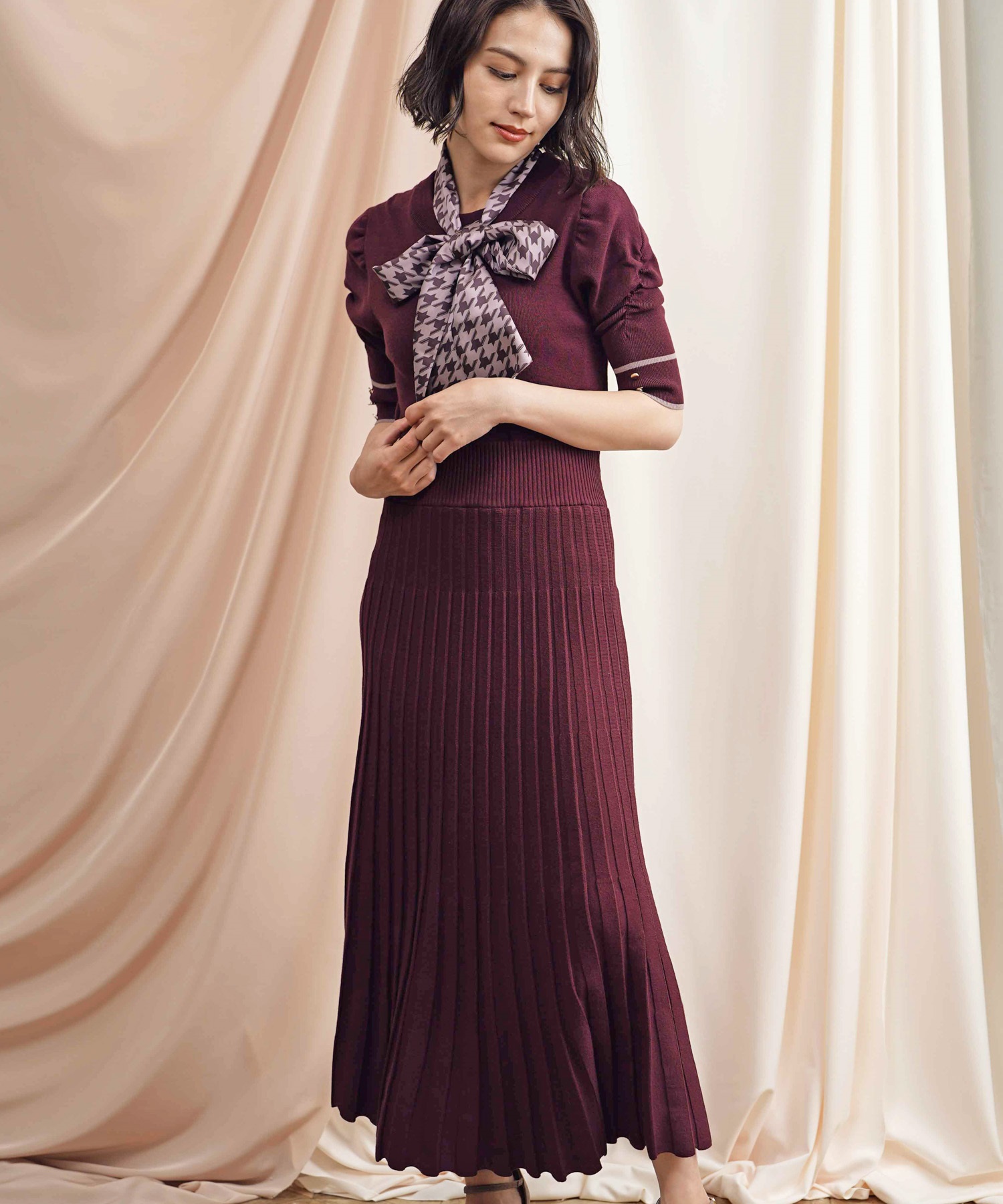 スカーフセットニットワンピース | ニットワンピース | NOELA OFFICIAL