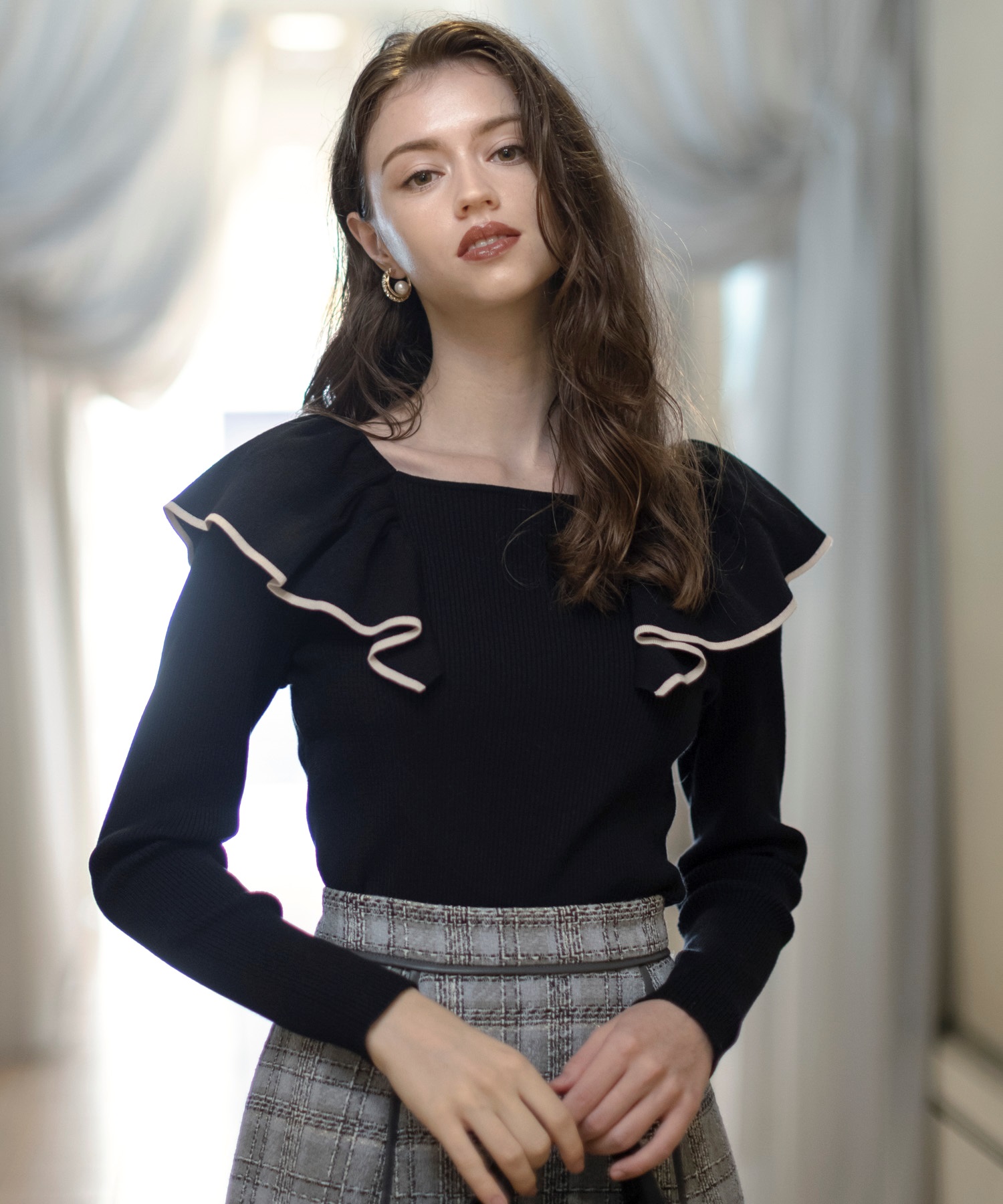 2WAYカラーフリルニット | ニット | NOELA OFFICIAL WEB STORE