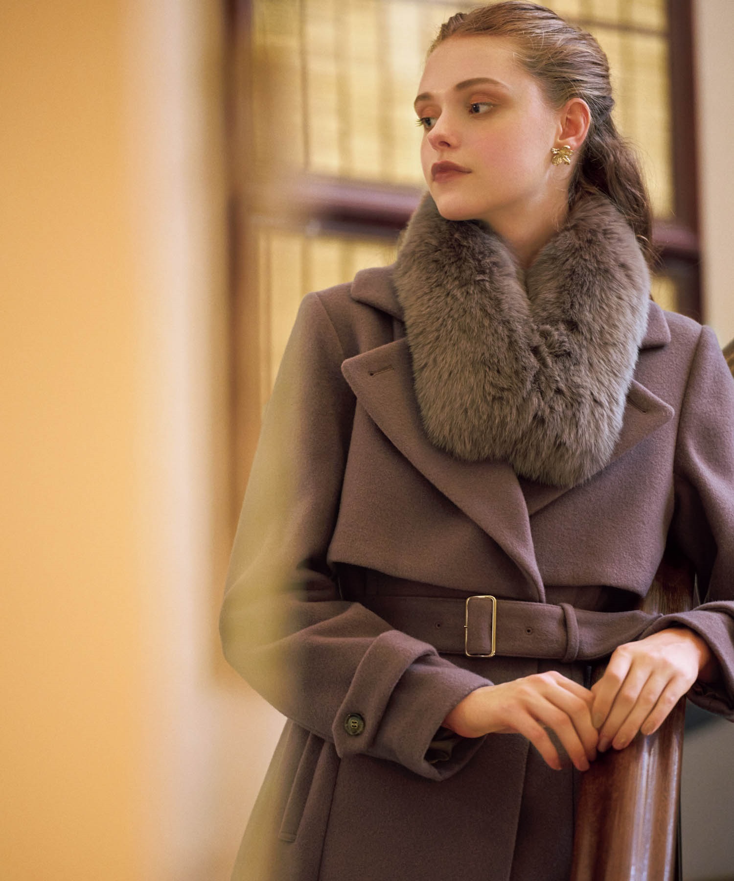 2WAYカラーバックプリーツウールトレンチコート | コート | NOELA