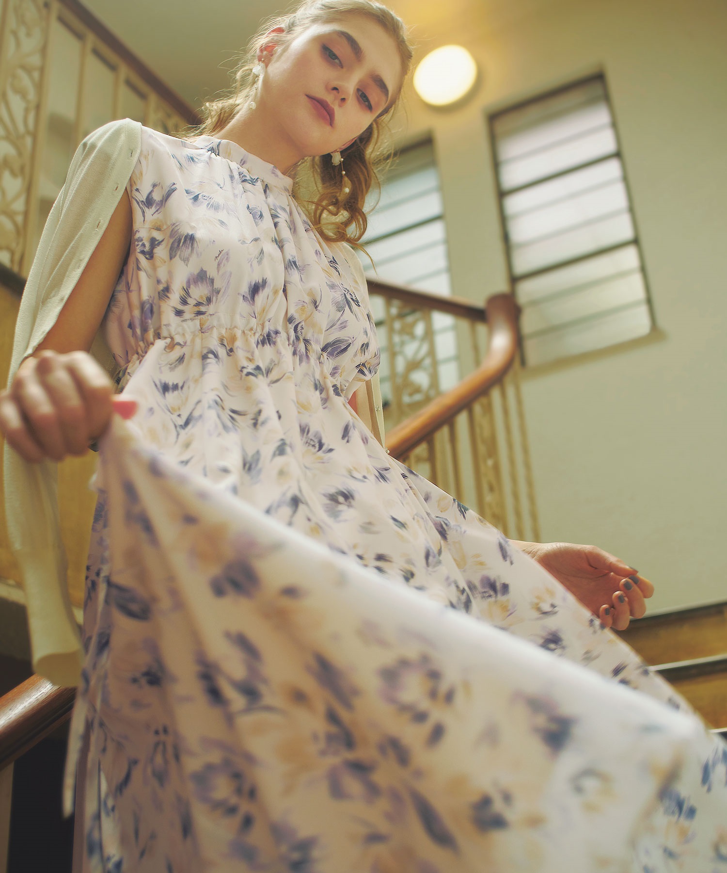 ドロスト花柄ワンピース | ロングワンピース | NOELA OFFICIAL WEB STORE