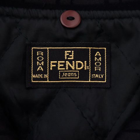 フェンディ FENDI ズッカ柄 ロングコート 長袖 コート ブラック