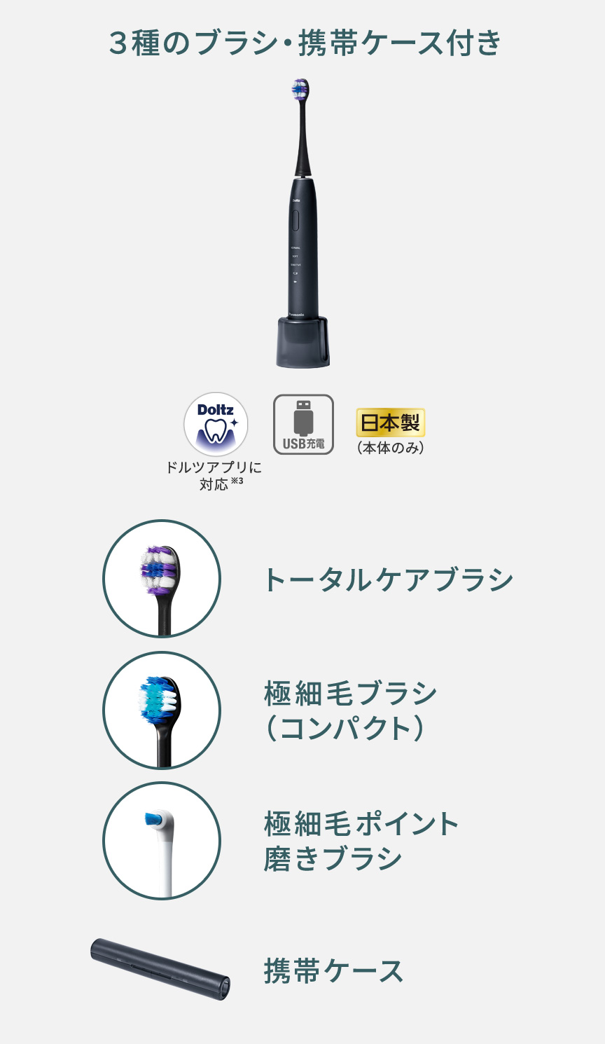概要 音波振動ハブラシ(電動歯ブラシ) ドルツ EW-DA48 | オーラルケア
