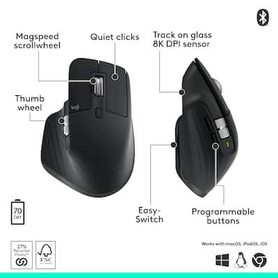 Logitech MX Master 3S Bluetooth Edition Performance Wireless
