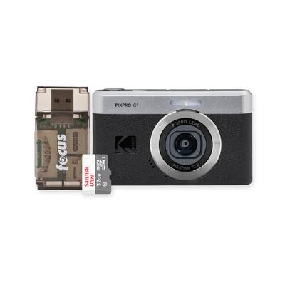 Kodak PIXPRO C1 13MP Digital Camera (Black) with MicroSD Card and