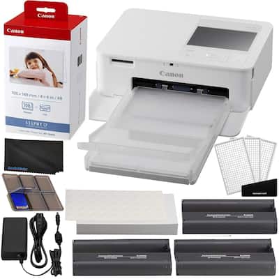 Canon Selphy CP1500 Wireless Photo Printer Bundle – White – KP