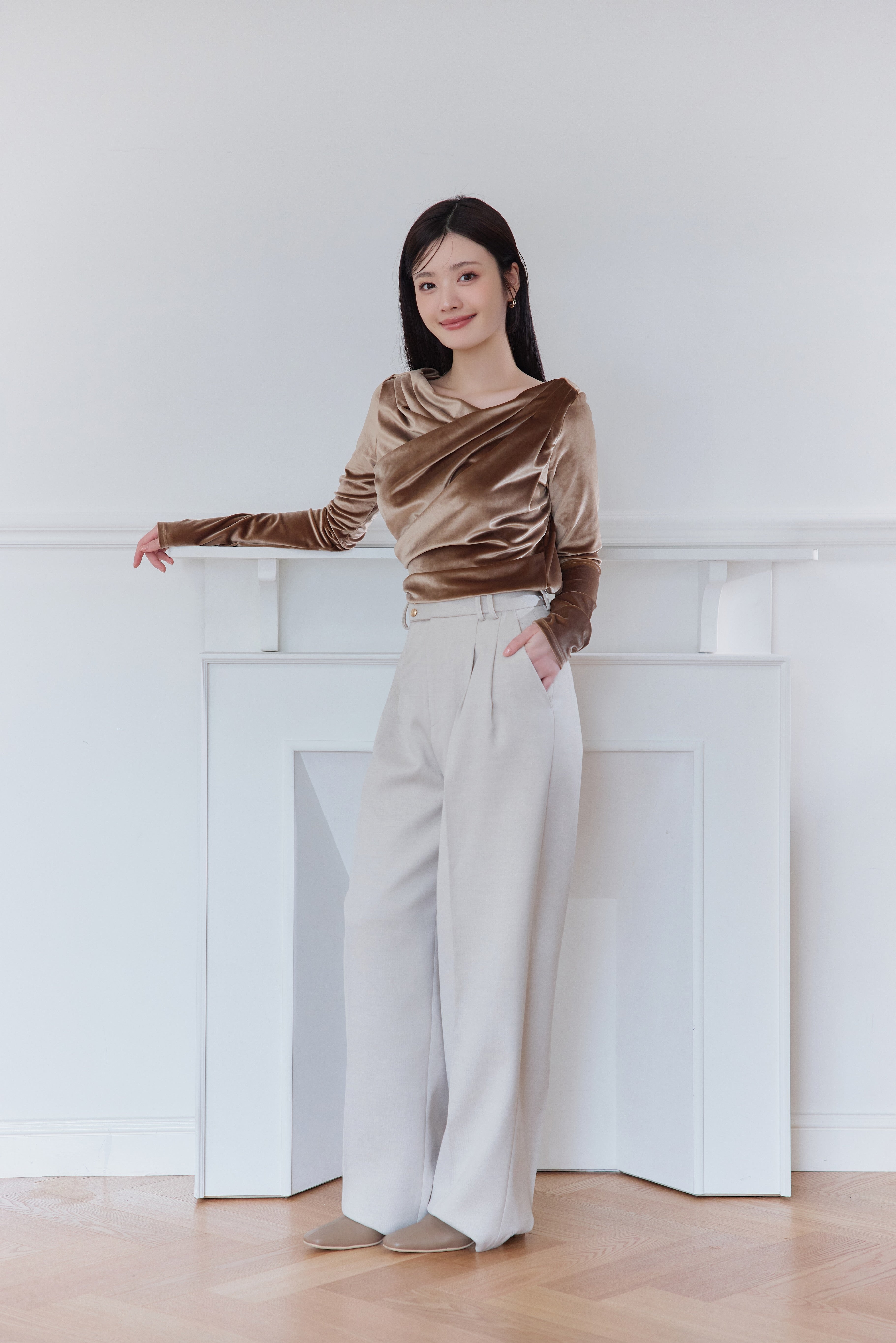 グロッシーベロアドレープトップス – poláura OFFICIAL ONLINE STORE