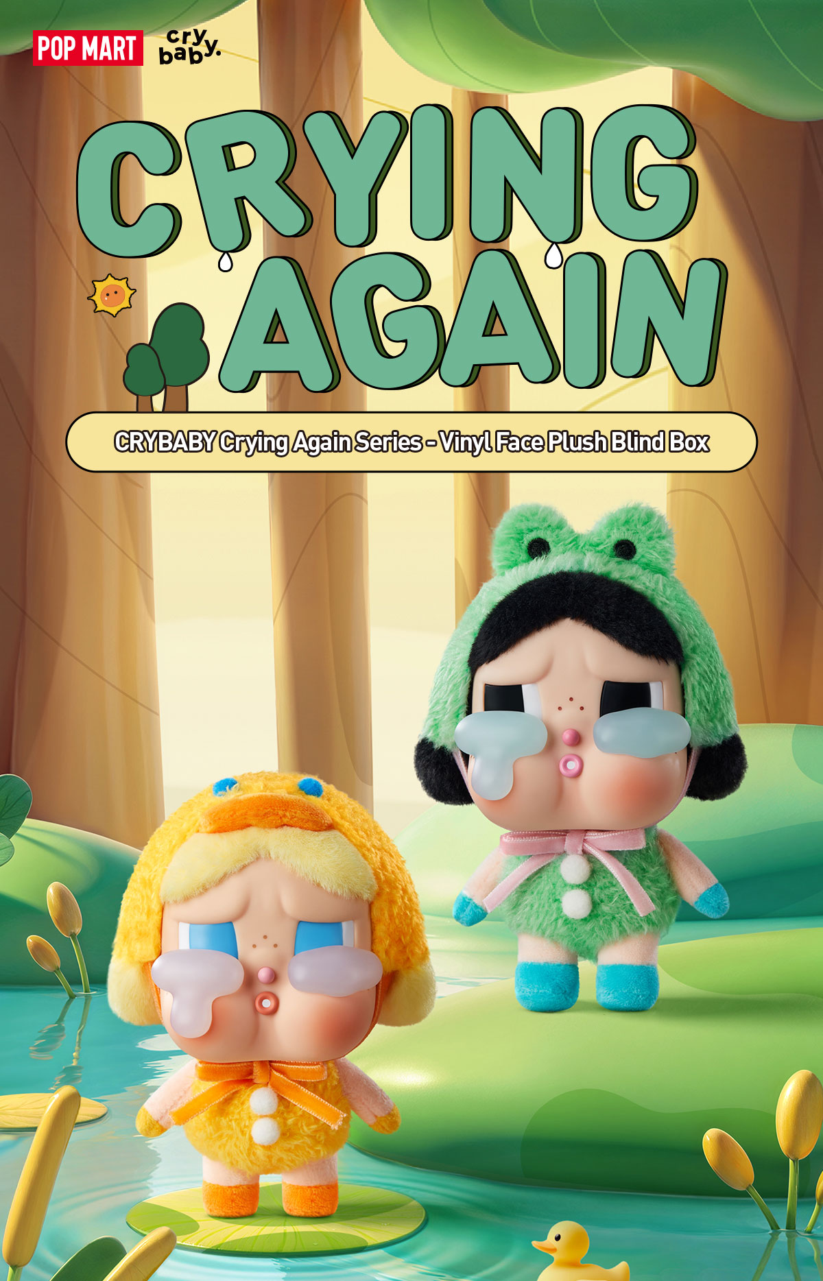 POP NOW:CRYBABY Crying Again Series-Vinyl Face Plush Blind Box