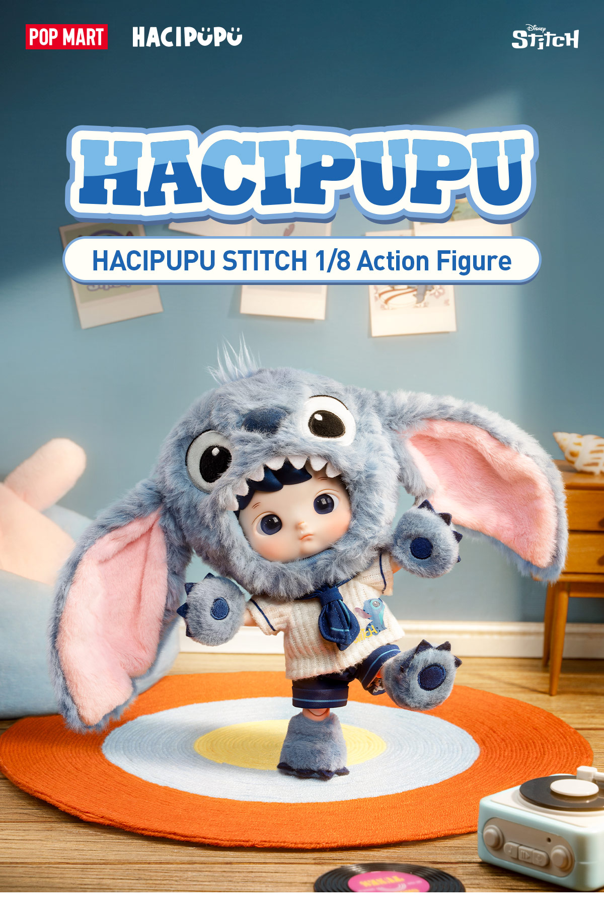 HACIPUPU STITCH 1/8 Action Figure - POP MART (United States)