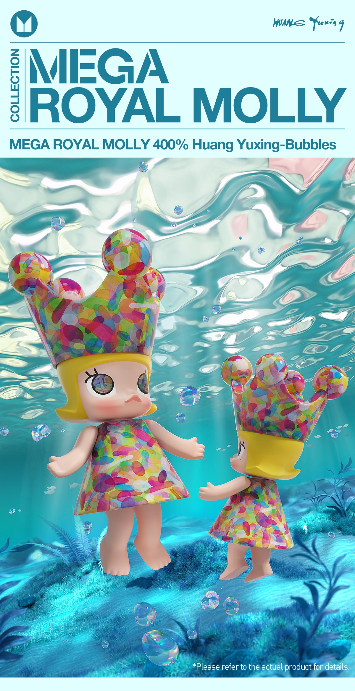MEGA ROYAL MOLLY 400% Huang Yuxing-Bubbles - POP MART (United States)
