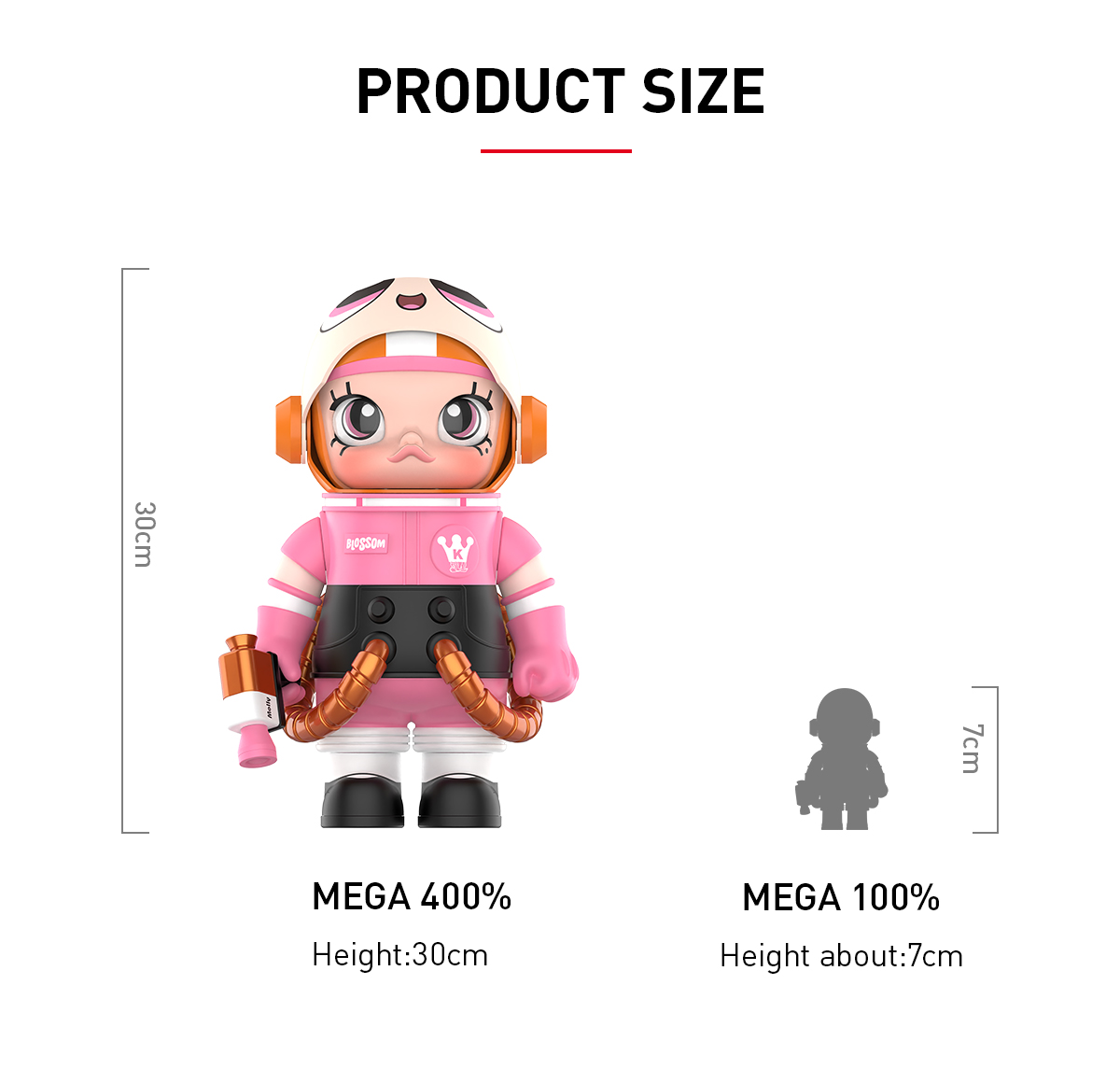 MEGA SPACE MOLLY 400%+100% THE POWERPUFF GIRLS Blossom - POP MART