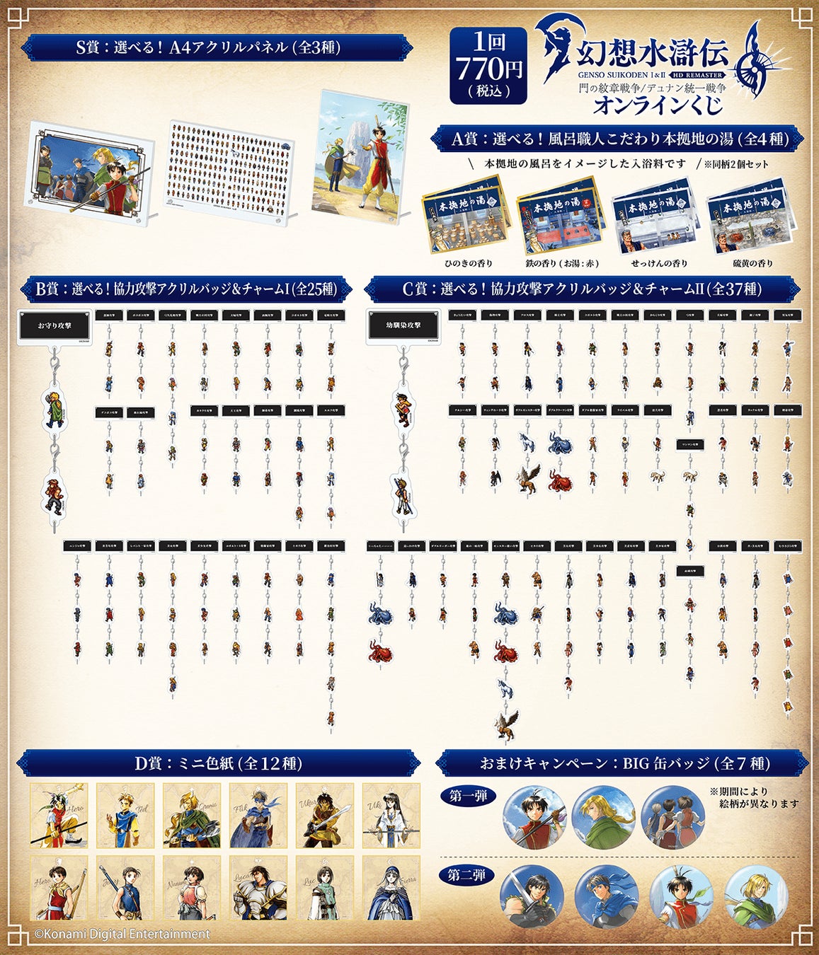 KONAMIのRPG『幻想水滸伝 I&II HDリマスター』のオンラインくじが登場