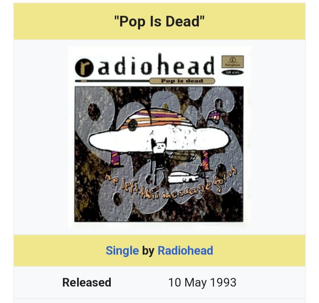 Happy birthday to Pop Is Dead! This bad boy turns 31 today! : r