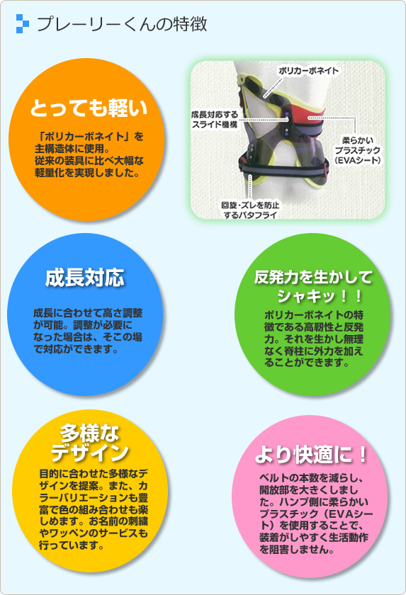 医療用装具側弯矯正装具プレーリーくん | 社会福祉法人愛徳福祉会 大阪