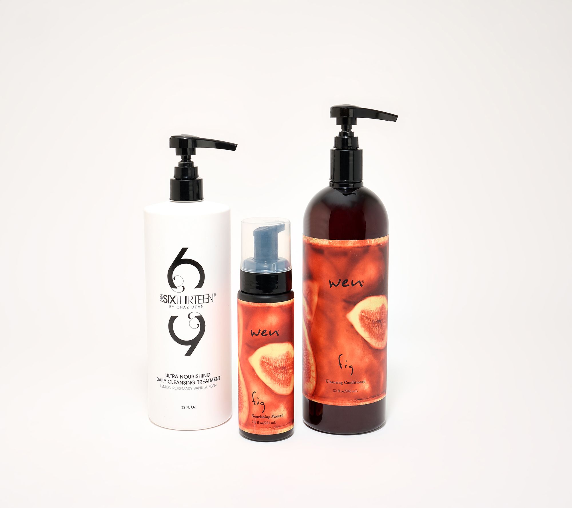 WEN by Chaz Dean 32oz 2pc Cleansing Set + 7.5oz Mousse - QVC.com