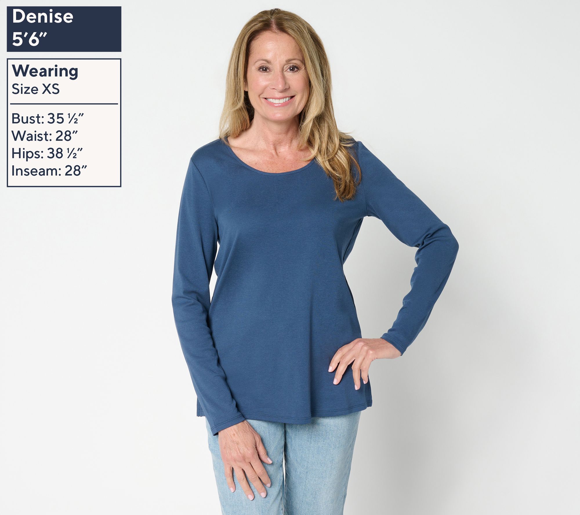 Belle by Kim Gravel TripleLuxe Scoop Neck Long Sleeve Top - QVC.com